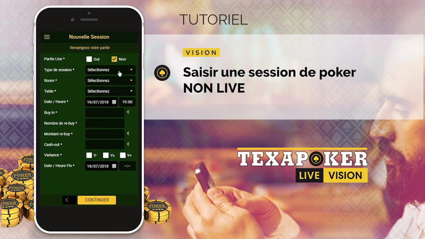 Saisir une session poker NON LIVE