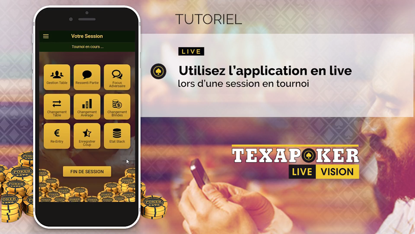 Utilisez l'application en live lors d'une session tournoi