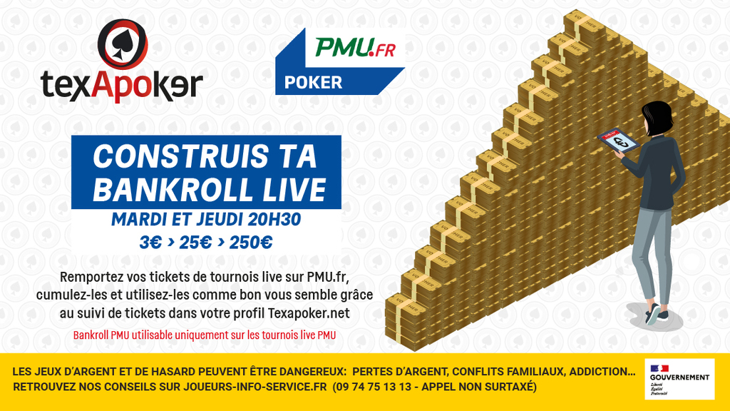 Construisez votre bankroll live Texapoker sur PMU.fr
